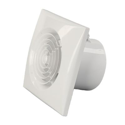 Ventilador de extração de ar axial montado na parede do banheiro em branco/preto