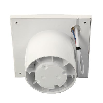 Ventilador de extração de ar axial montado na parede do banheiro em branco/preto