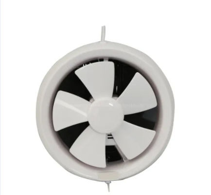 Ventilador centrífugo montado na parede de banheiro em plástico branco em forma redonda para ventilação
