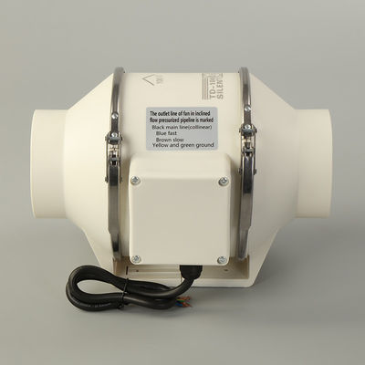 Baixo ruído 4' 5' de plástico Inline Duct Fan Controlada de escape Baixo ruído 2 níveis de velocidade