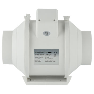 240V Voltagem Ventilador de ventilação de tubo de fluxo misto de escape de tecto de plástico branco em linha