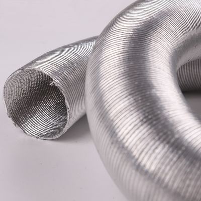 Instalação de ventilador de parede Conduto flexível de alumínio semi-rígido para ventilação de ar de alta temperatura
