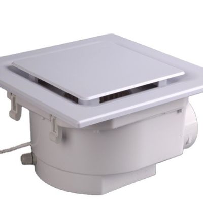 Ventilador de ventilação silencioso montado no teto com obturador traseiro e luz para banheiro