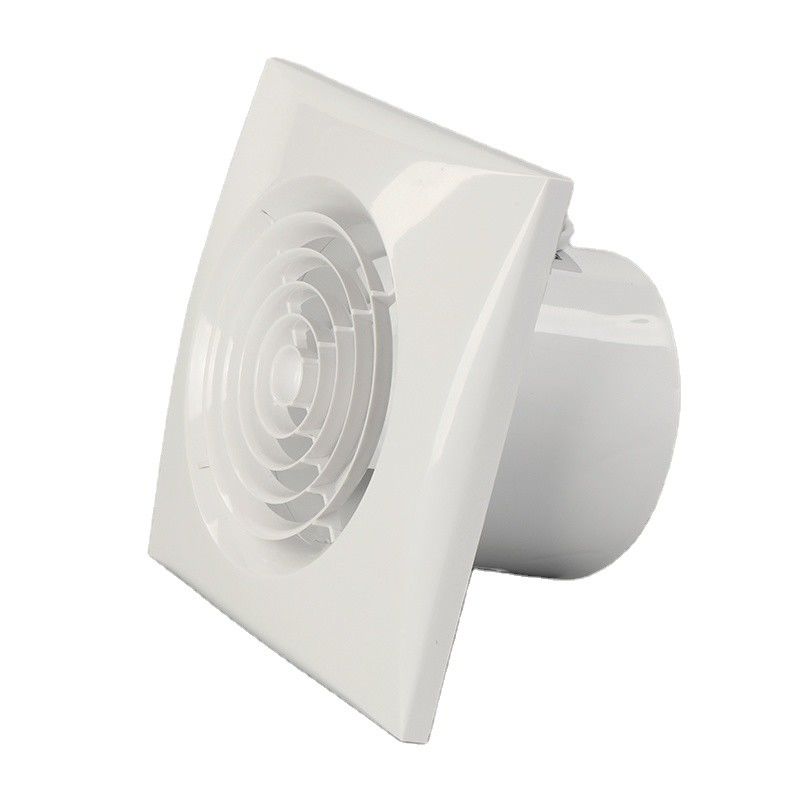 Ventilador de extração de ar axial montado na parede do banheiro em branco/preto