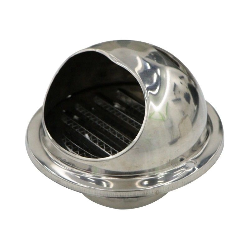 125MM de plástico semi-rígido flexível conduto para aço inoxidável ventilador de parede de cobertura de ventilação redonda