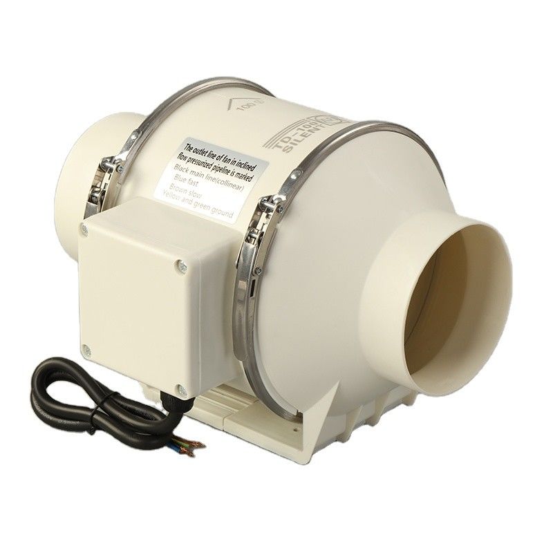 Baixo ruído 4' 5' de plástico Inline Duct Fan Controlada de escape Baixo ruído 2 níveis de velocidade