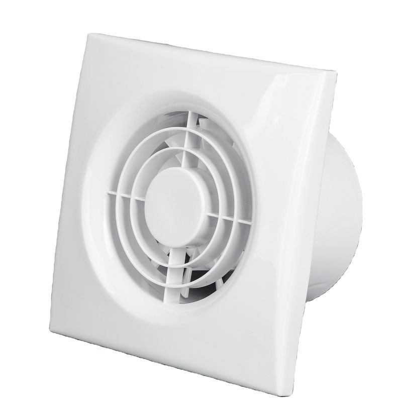 220V Banheiro Parede teto montado Ventilação de vidro silencioso de plástico Janela com ventilador de extração de ar LED